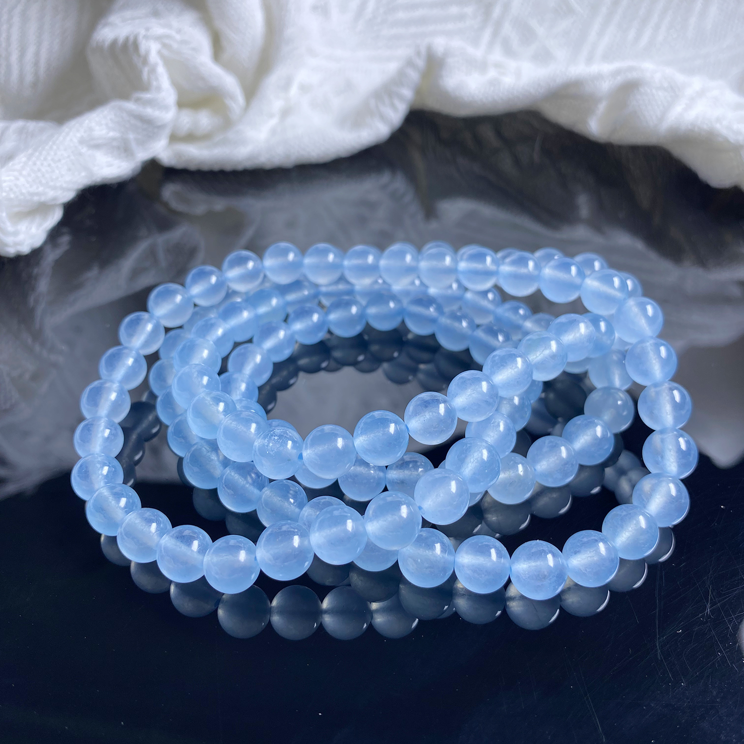 高冰蓝8mm 108项链发一条J19