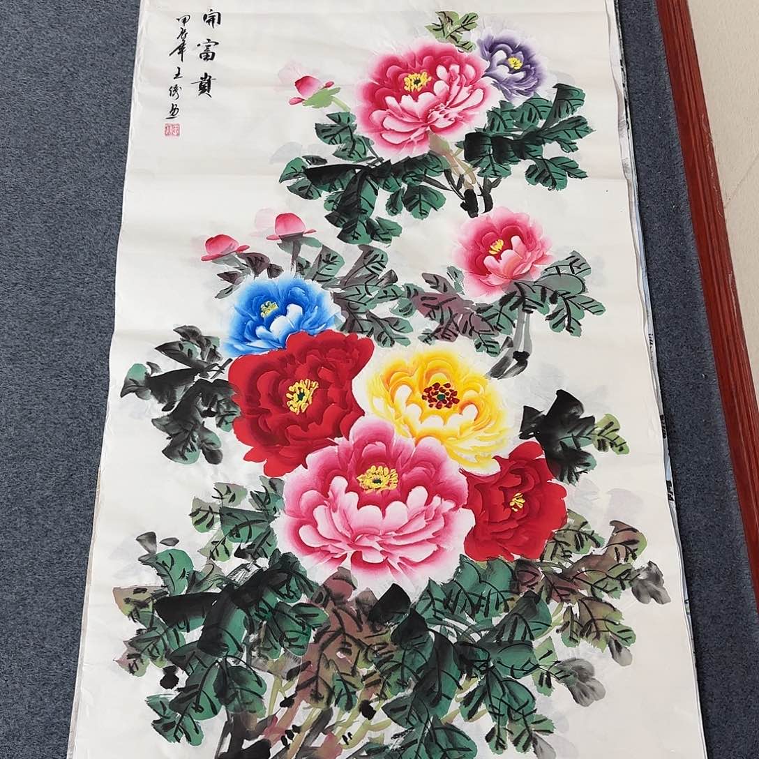 国画尺寸70X138手绘作品