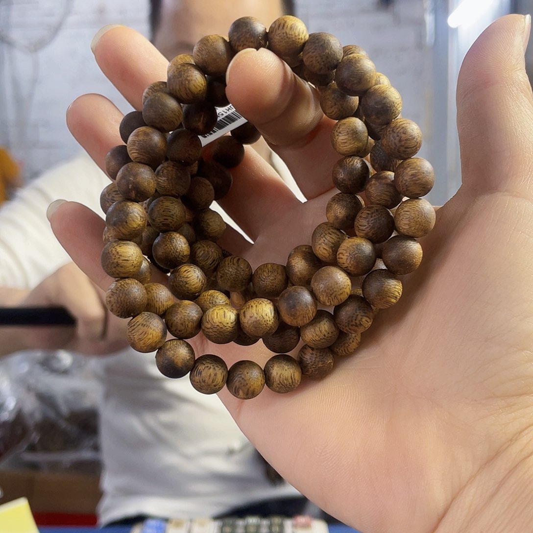 手串沉香野生红棋圆珠长串0.9/30克多样性发一