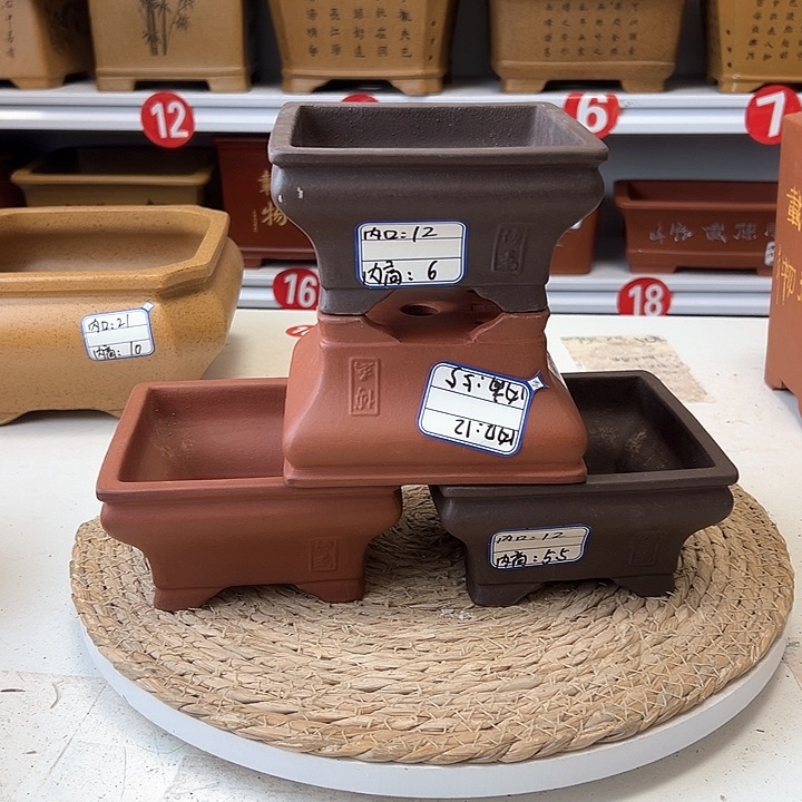 紫砂花盆蛇年大吉