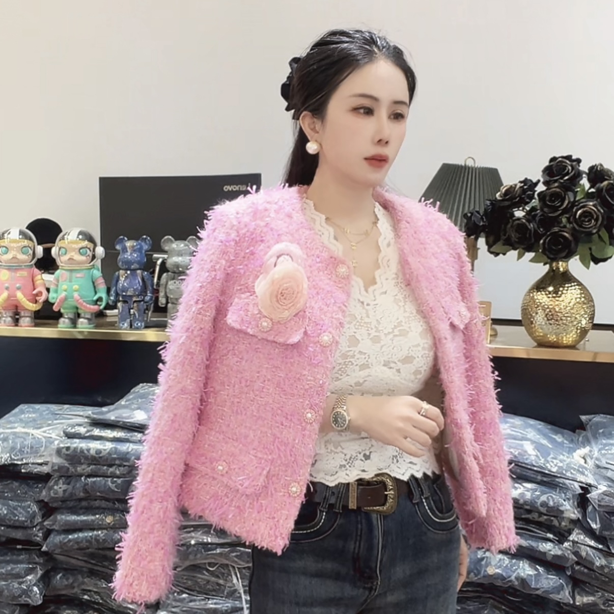 大婷子-订制编织小香风羽羽外套（8-90111-6）