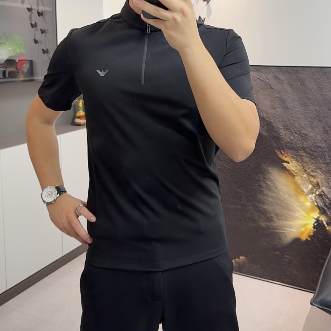 2025--9822冬季新款加绒男士半拉链爆板时尚休闲加绒打底T恤