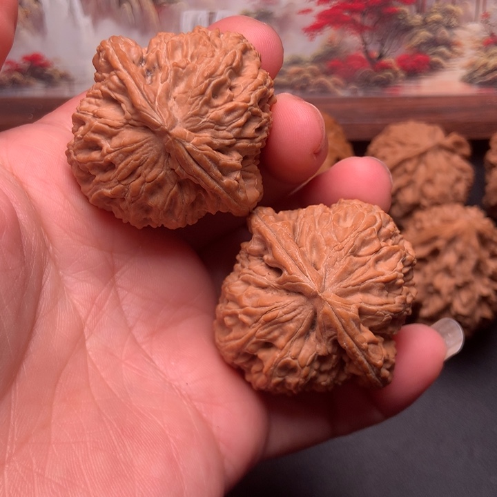 文玩核桃吊坠42尺白狮子三角白