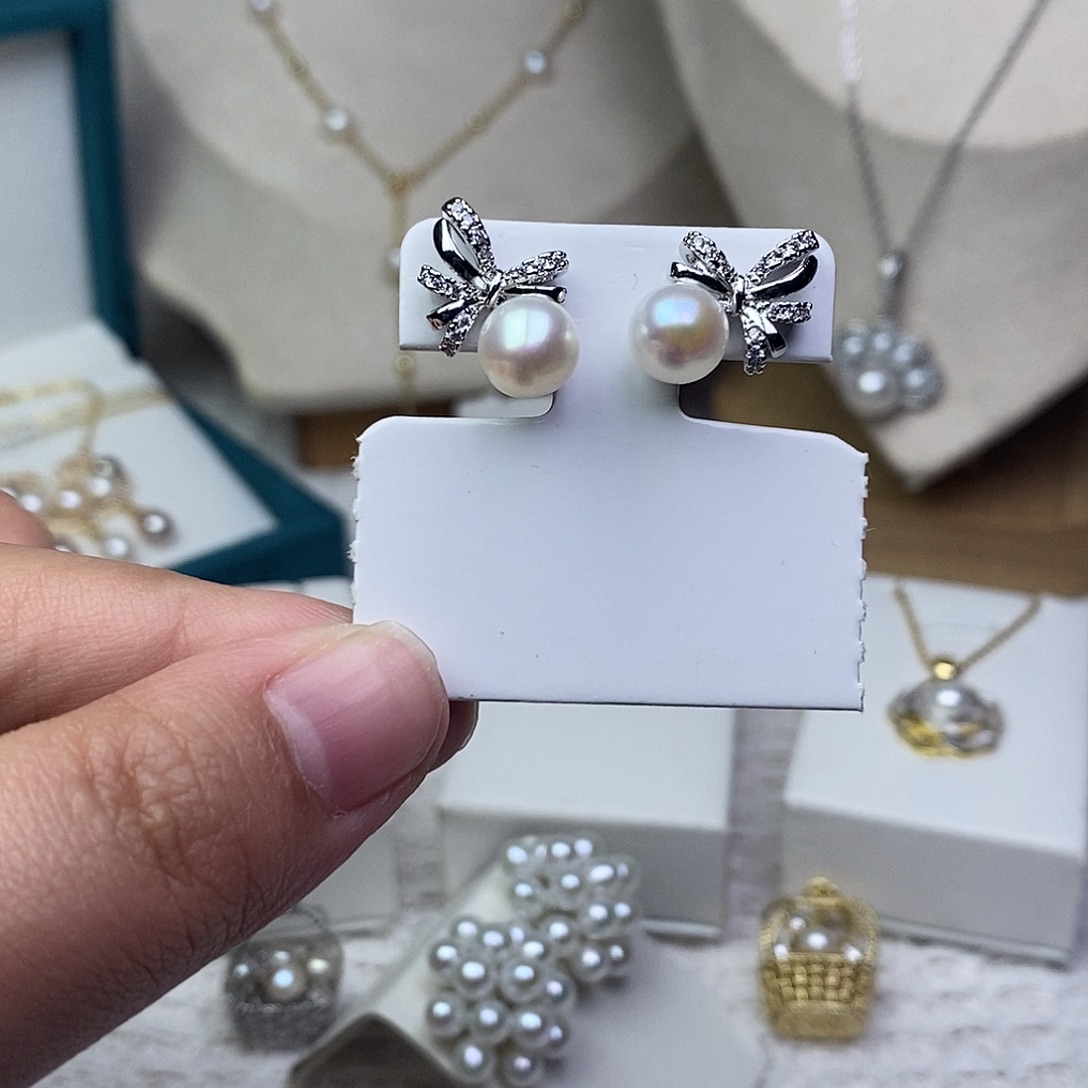 耳饰淡水珍珠银S925镶嵌