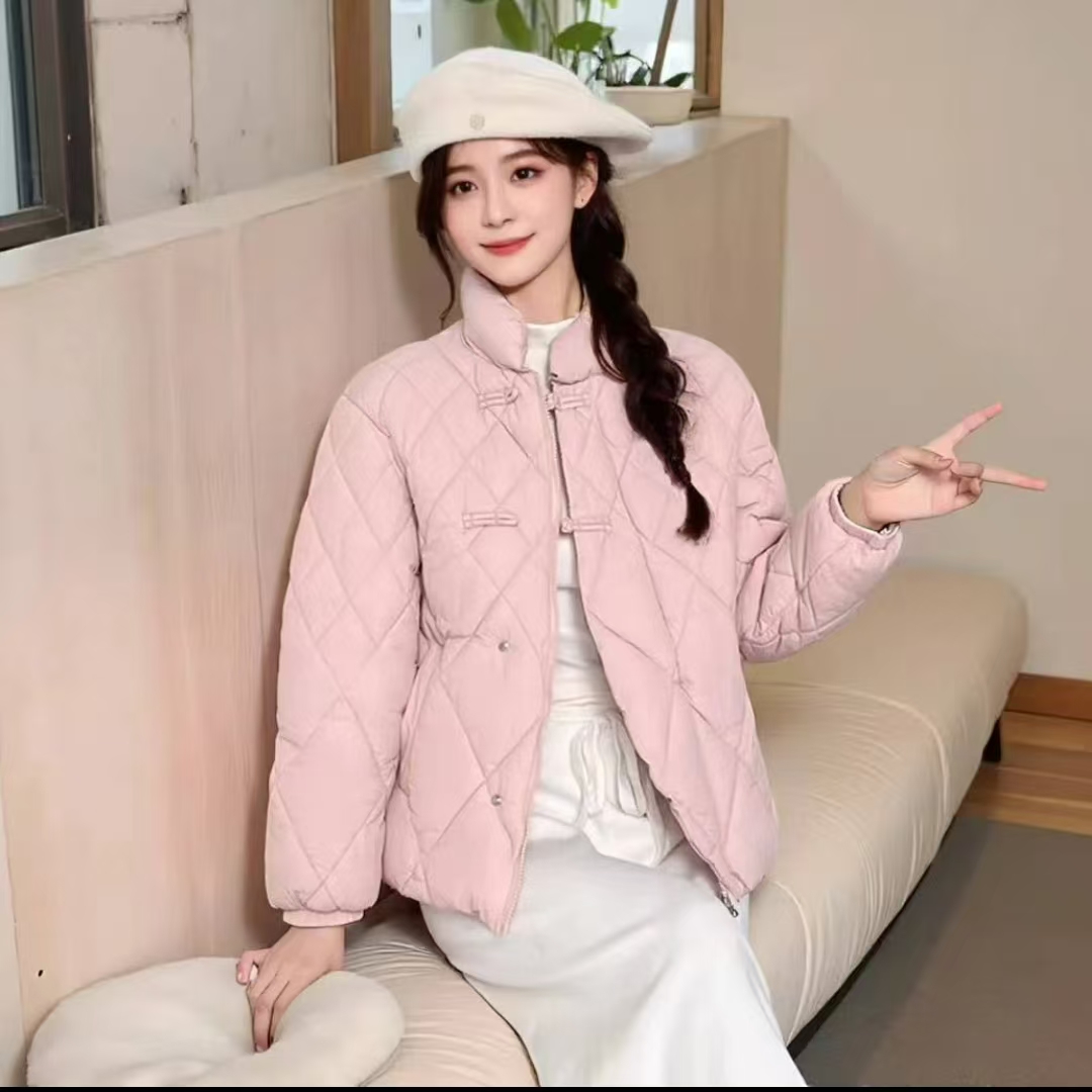 906款国风纯色短款直筒型棉服