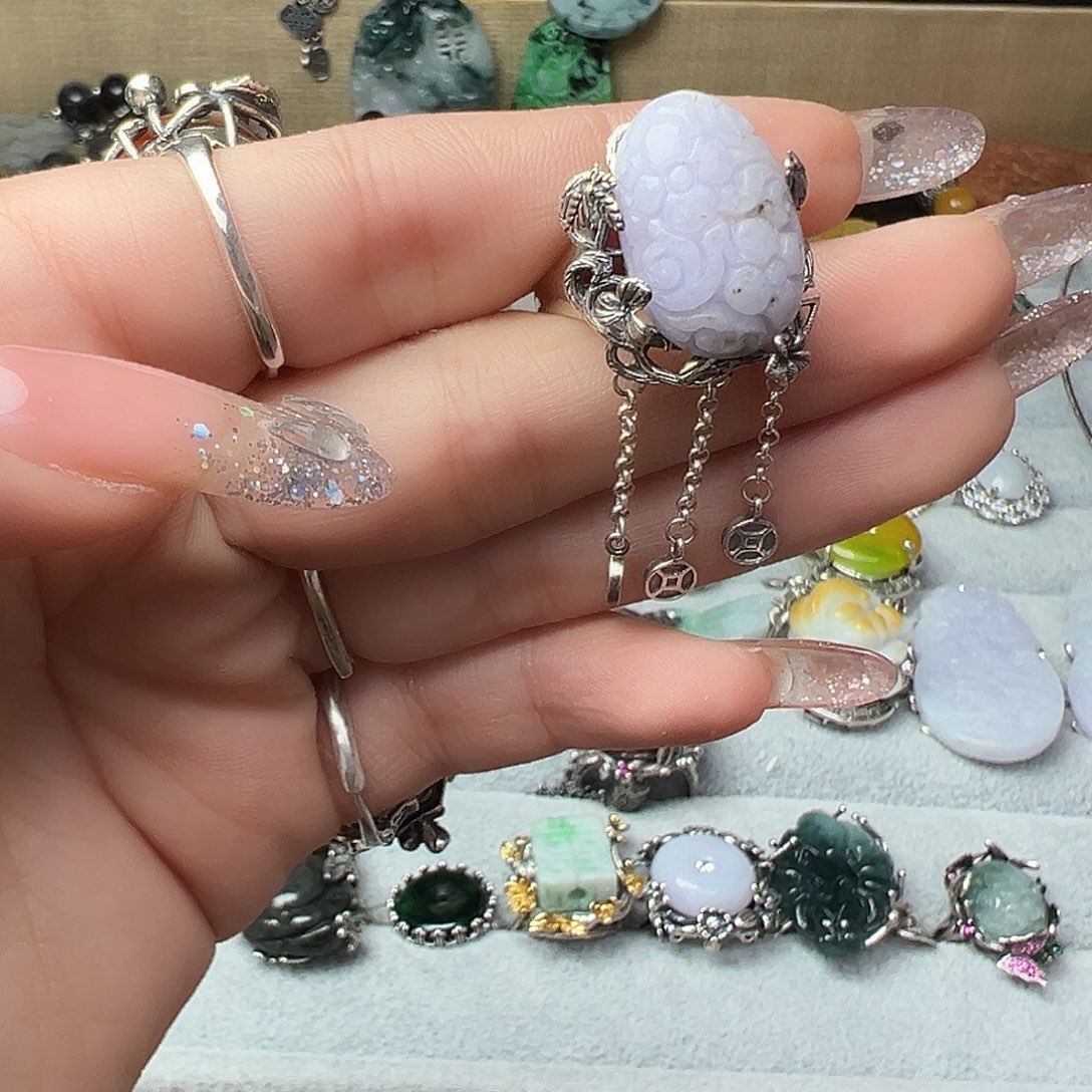 翡翠颈饰未镶嵌亲***.吊坠