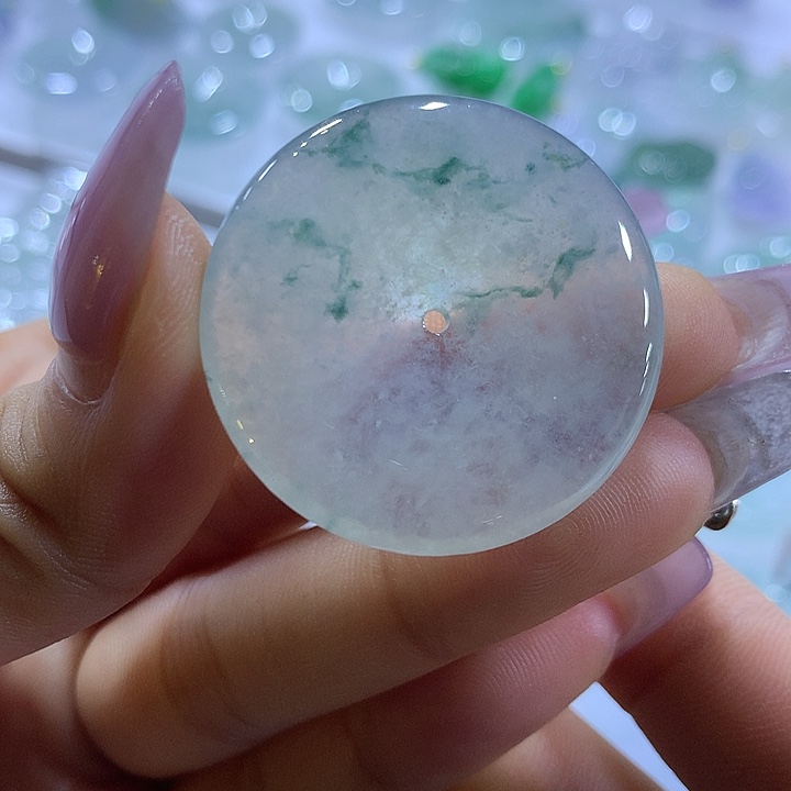 紫***祥翡翠未镶嵌颈饰天然翡翠A货吊坠