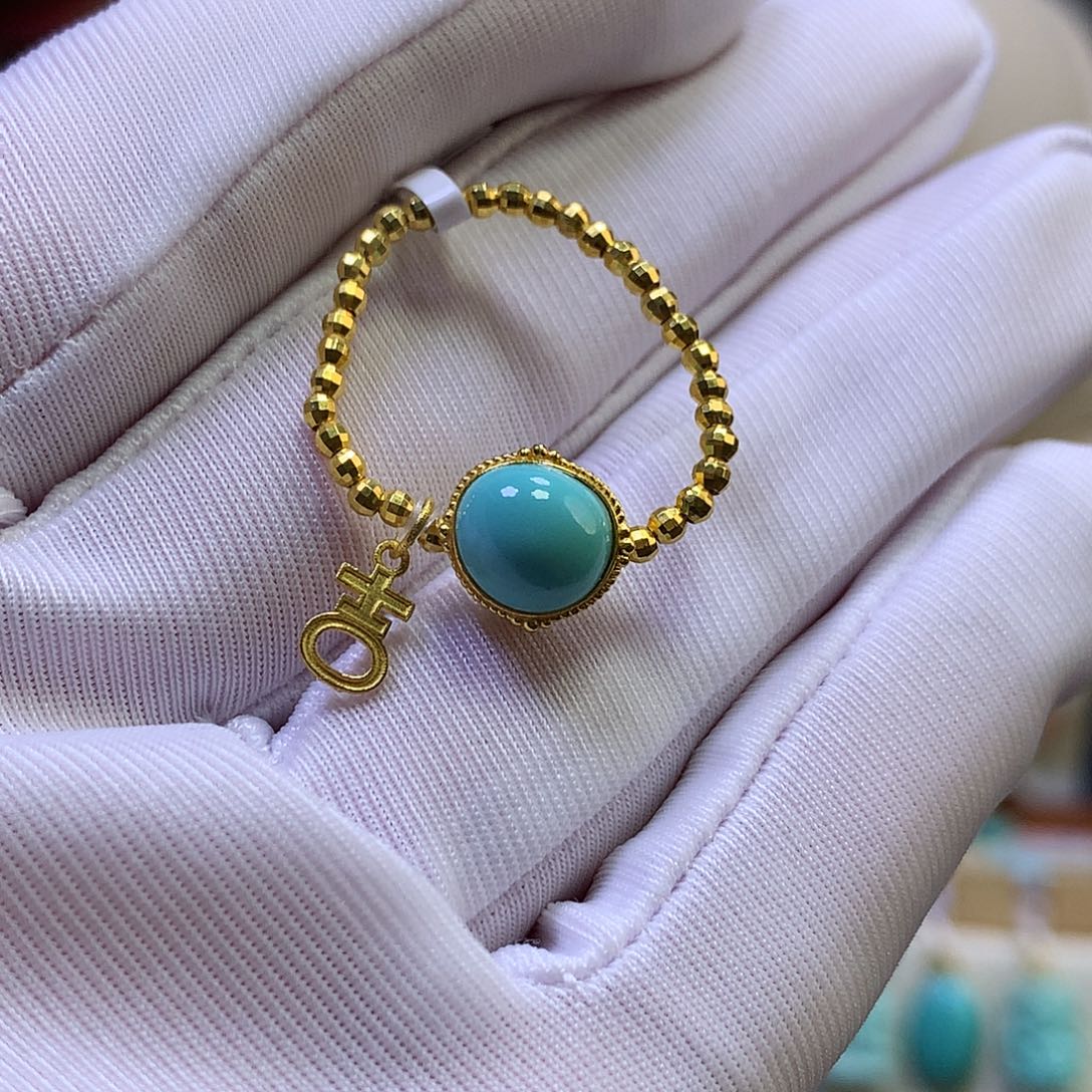 绿松石18K金镶嵌戒指