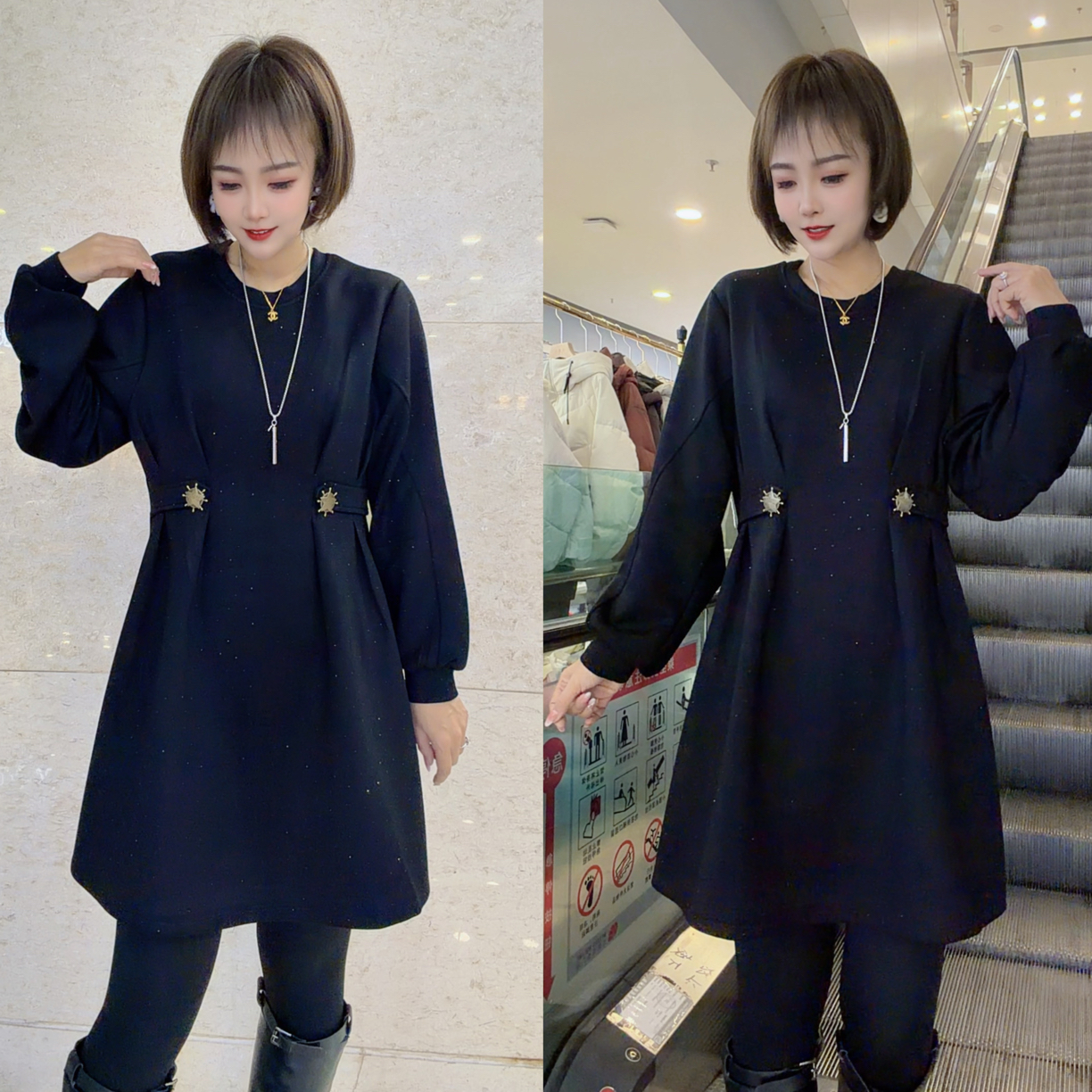 2558满天星新氧棉时尚连衣裙（下单3天左右发货）