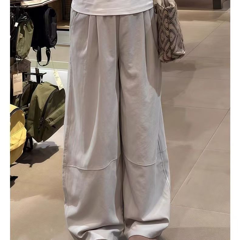 慵懒风薄款夏季无弹工装裤休闲裤长裤时尚西装阔腿裤g-312