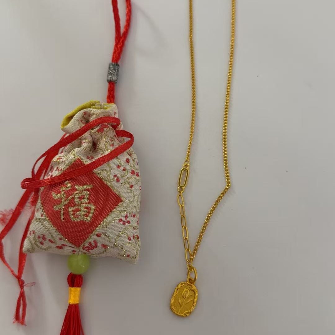 铜合金项链 铜合金项链锁骨链精致项链郁金香简约时尚风