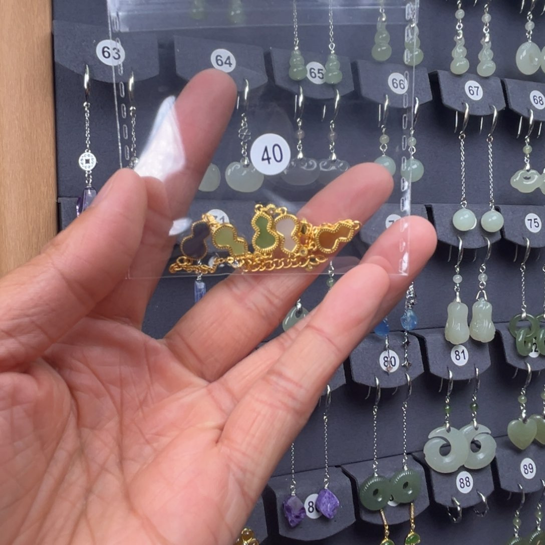 银S925镶嵌手链和田玉灰*