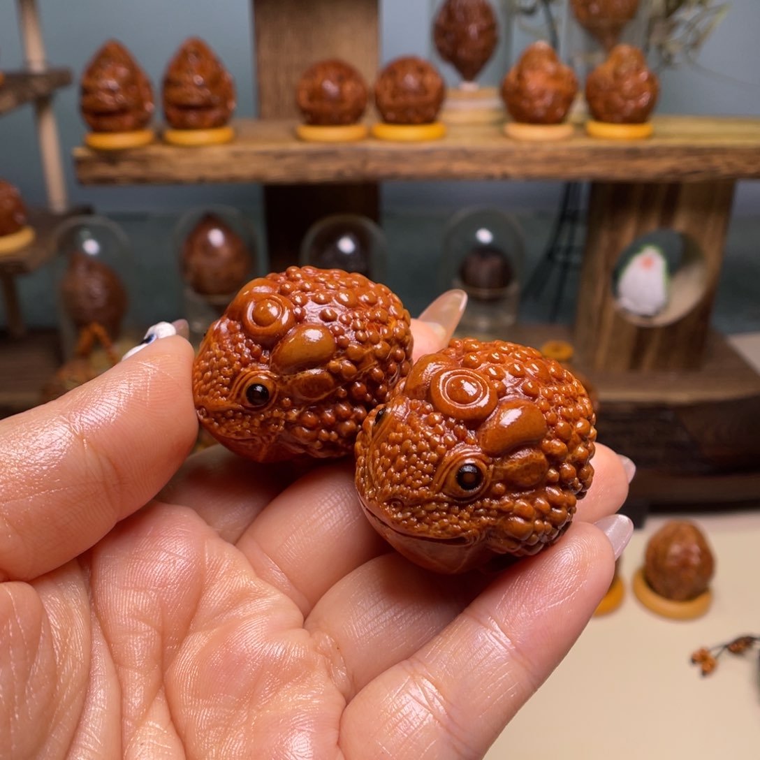 佛螺菩提吊坠元宝富甲一对