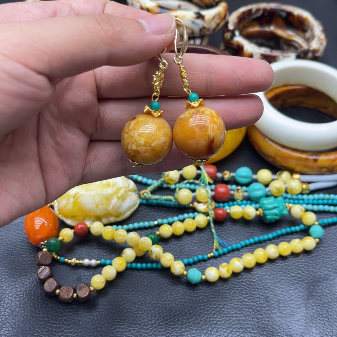 铜镶耳钉22mm耳钉