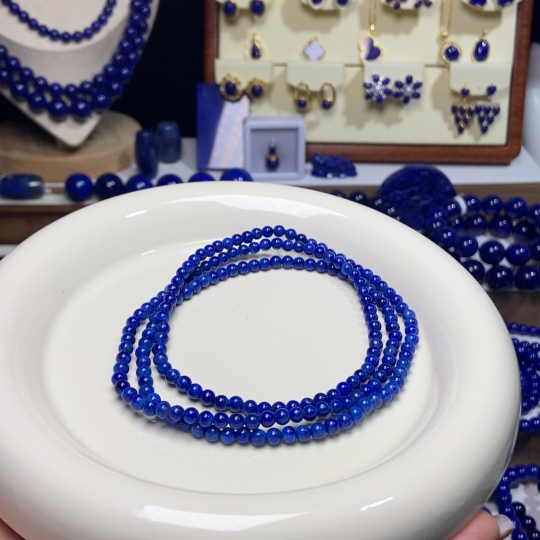 刘***_青金石未镶嵌精品小米珠多圈鸳鸯色