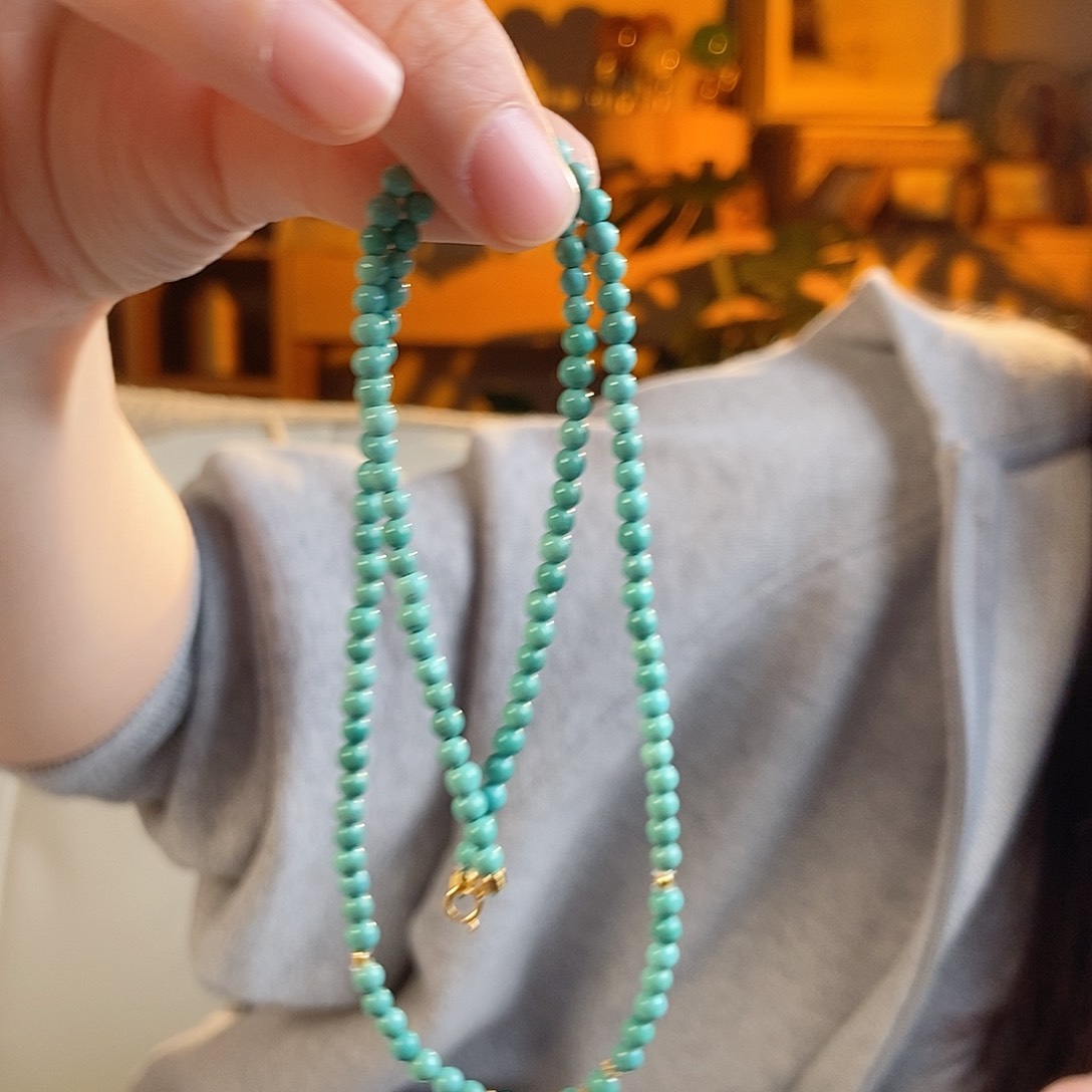 18K金镶嵌绿松石颈饰