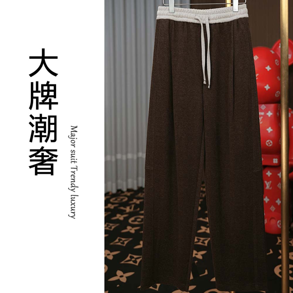 【马夫】高奢时尚潮牌加厚百搭透气休闲直筒男款休闲裤K1519
