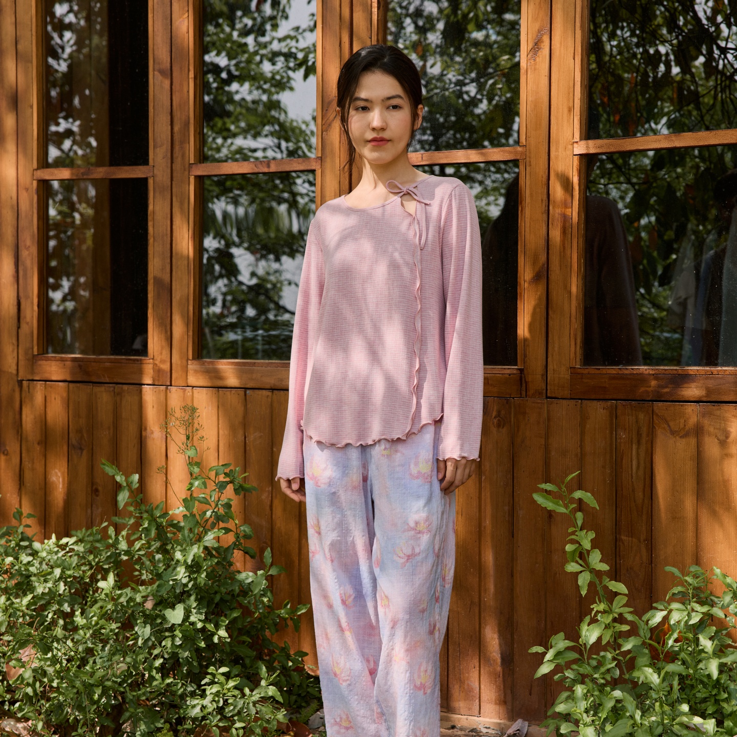 朵朵可可睡衣女2025秋冬针织薄绒套头甜美减龄长袖家居服套装188