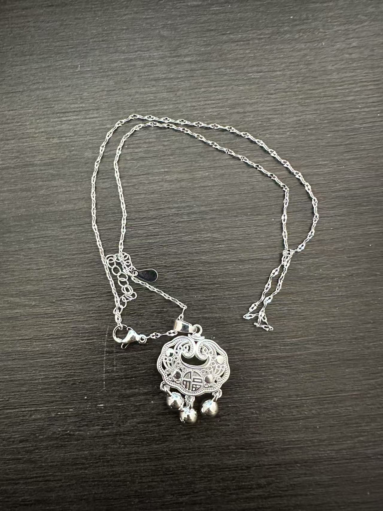 YZ011 长命锁项链无礼盒3