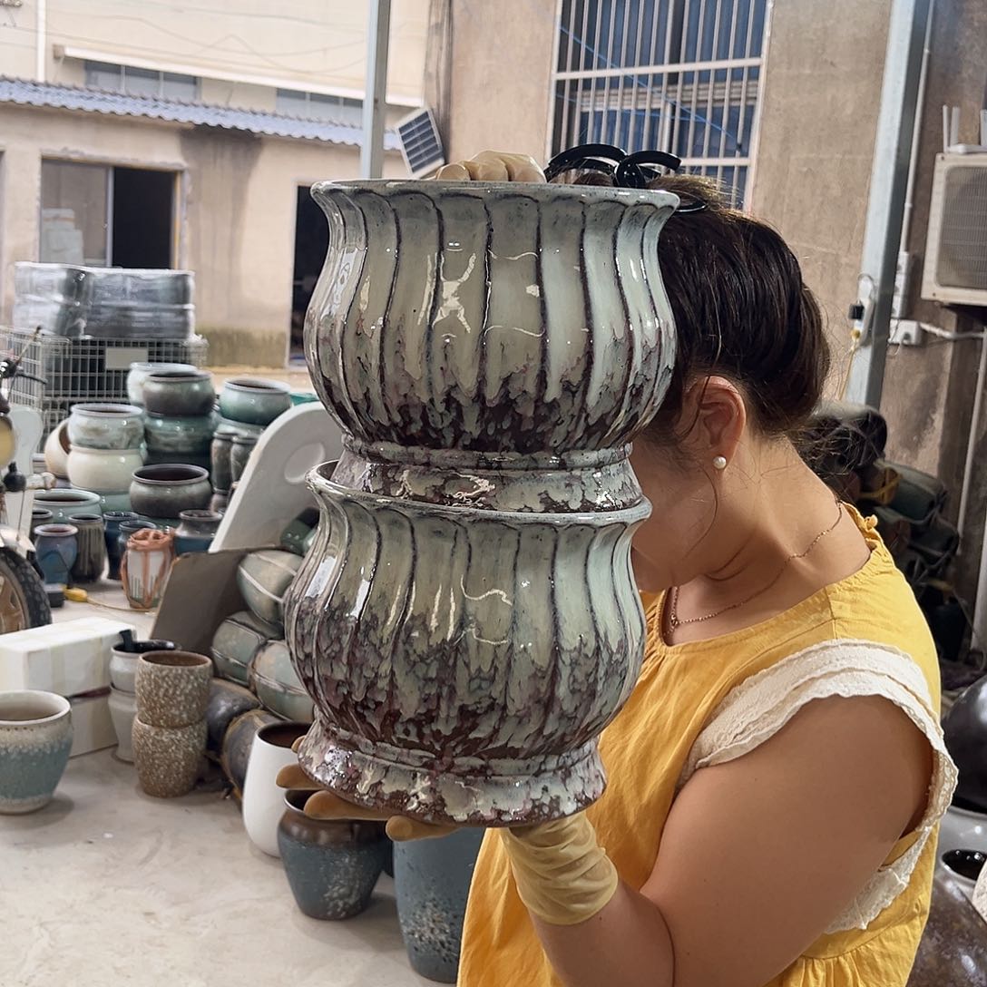 紫砂花盆正品口19高18