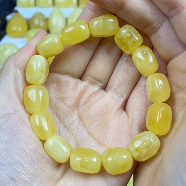 蜜蜡手链未镶嵌珺**言天然原矿假一赔十