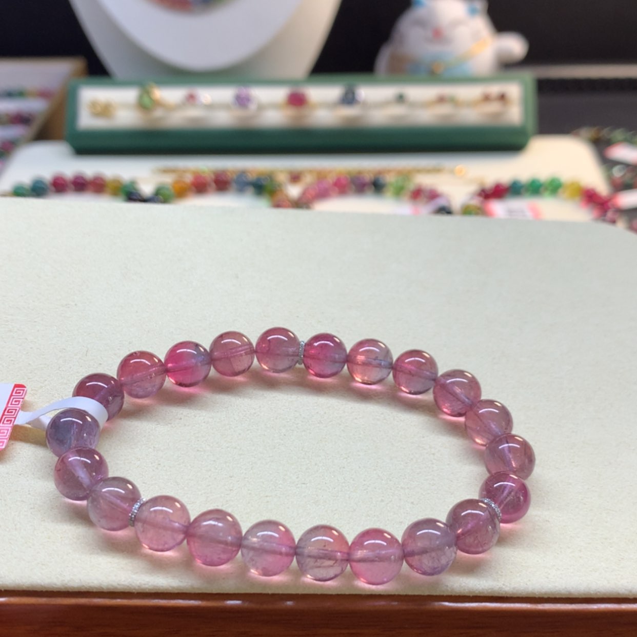 【闪购商品】碧玺手串未镶嵌粉紫西瓜8.5mm