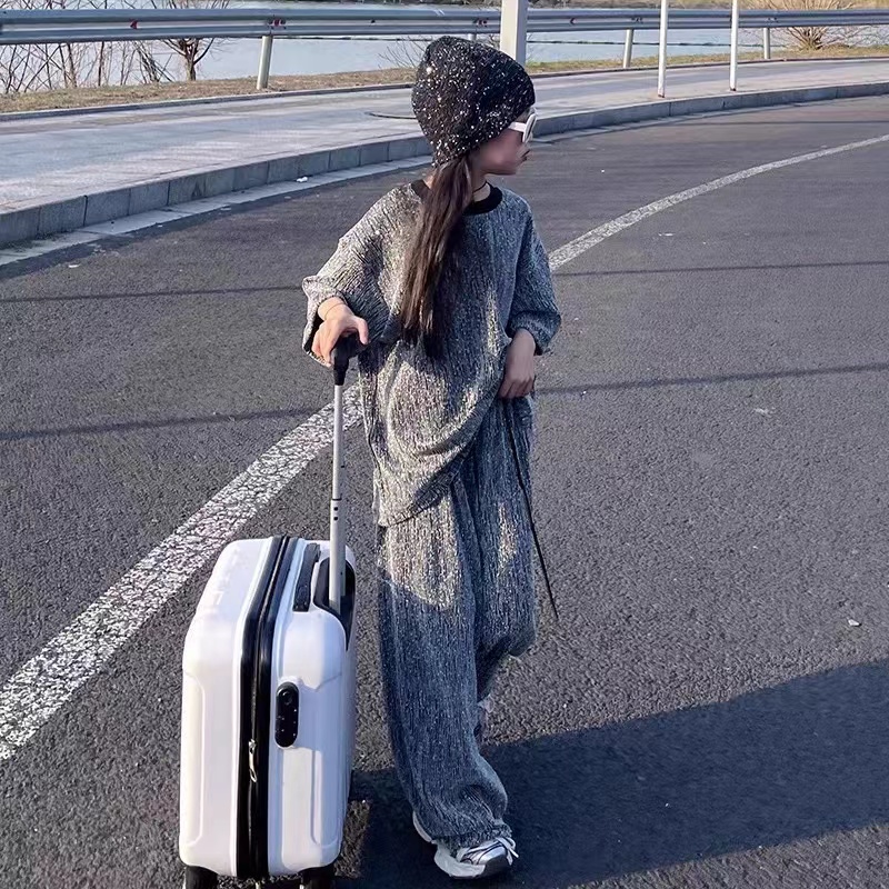 儿童2025夏季新款洋气满天星烫钻百搭两件套B2813