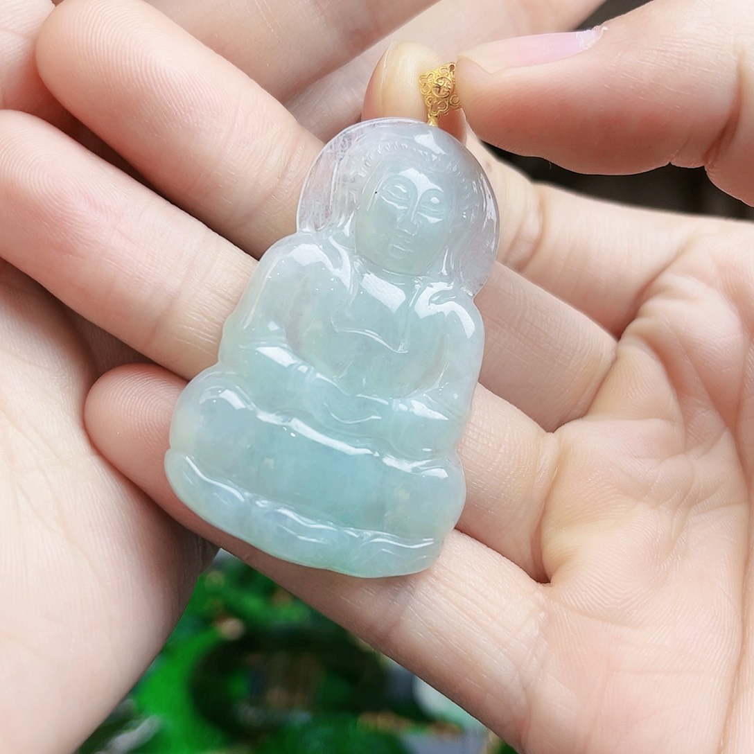 翡翠颈饰18K金镶嵌吊坠