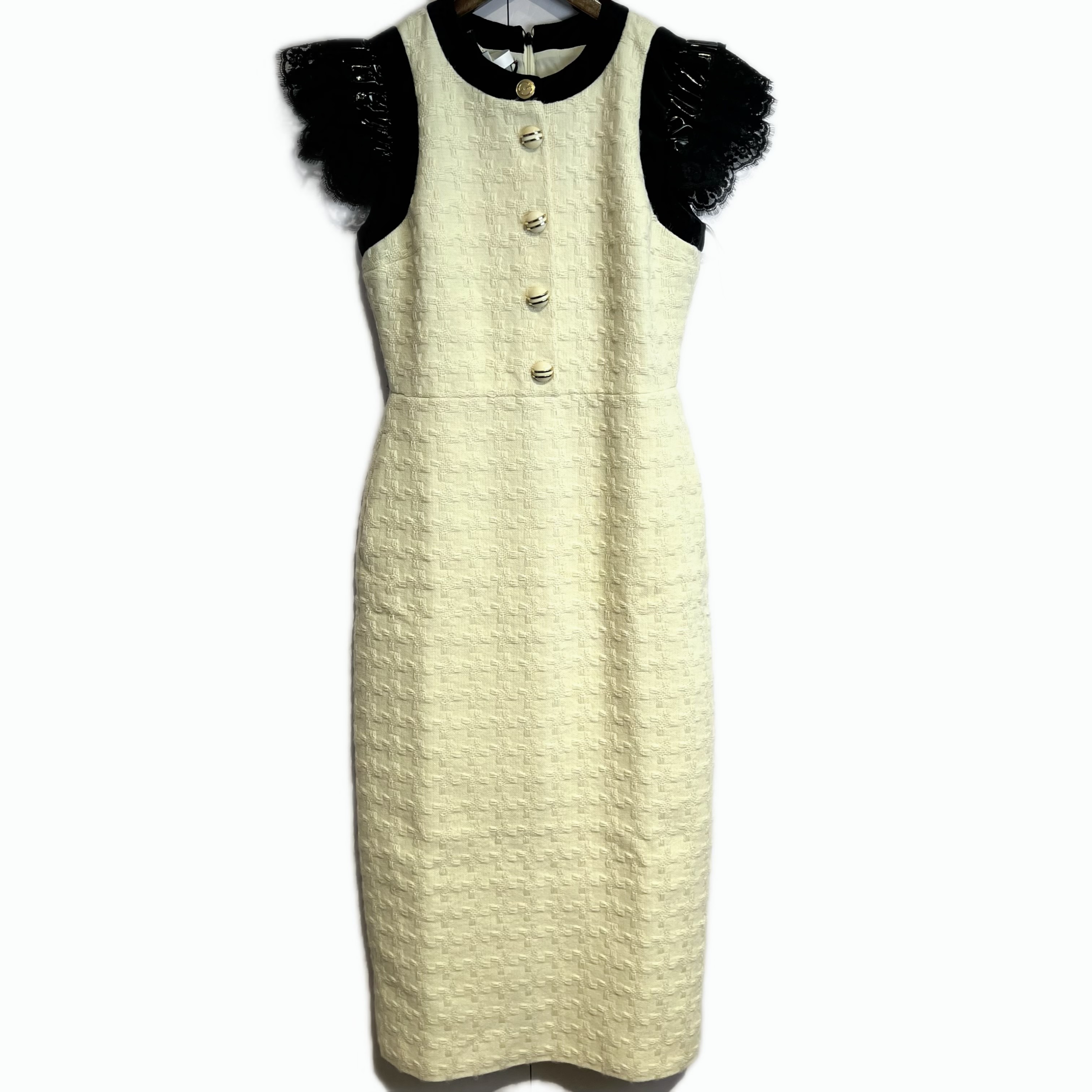 99新 GUCCI/古驰 02332 蕾丝编织拼接连衣裙 40码