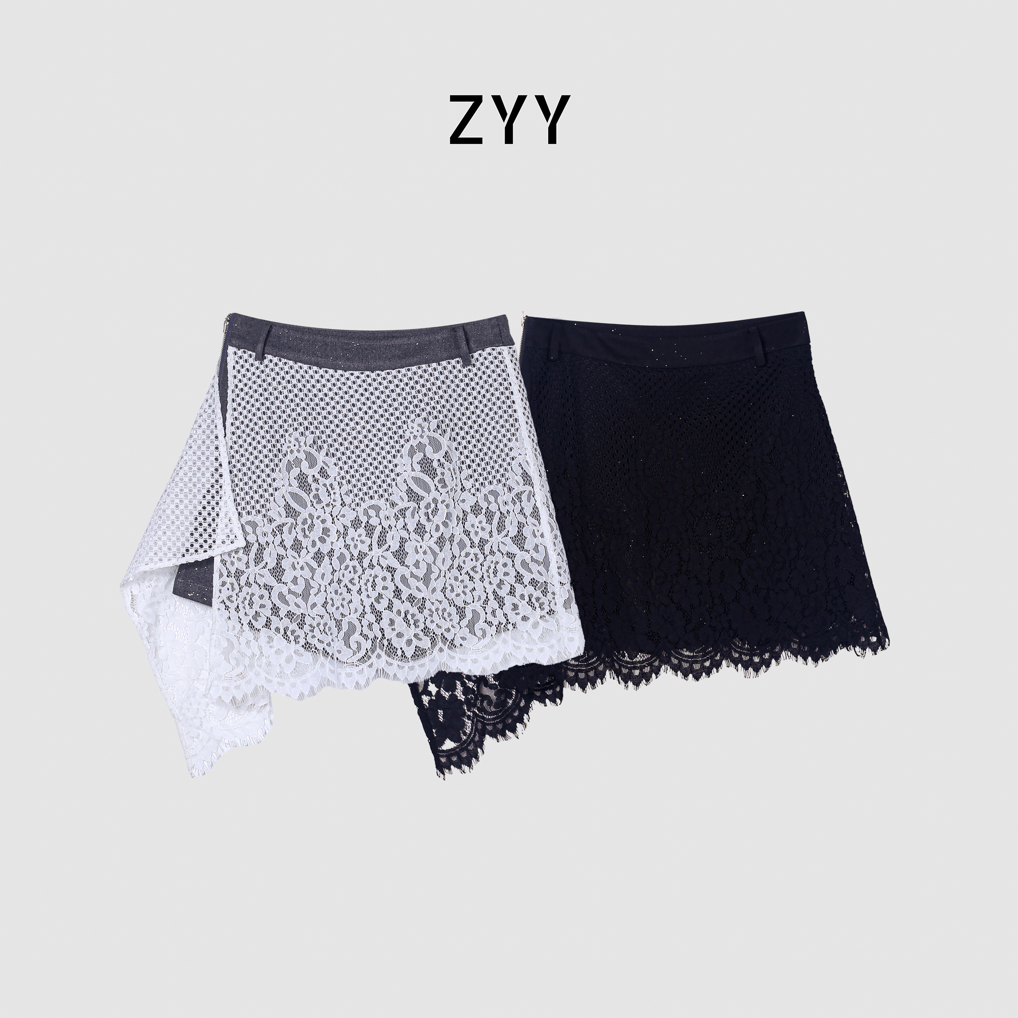 ZYY【花开半夏】2026/S夏季休闲浮雕蕾丝时尚裤裙X26CDQ00941
