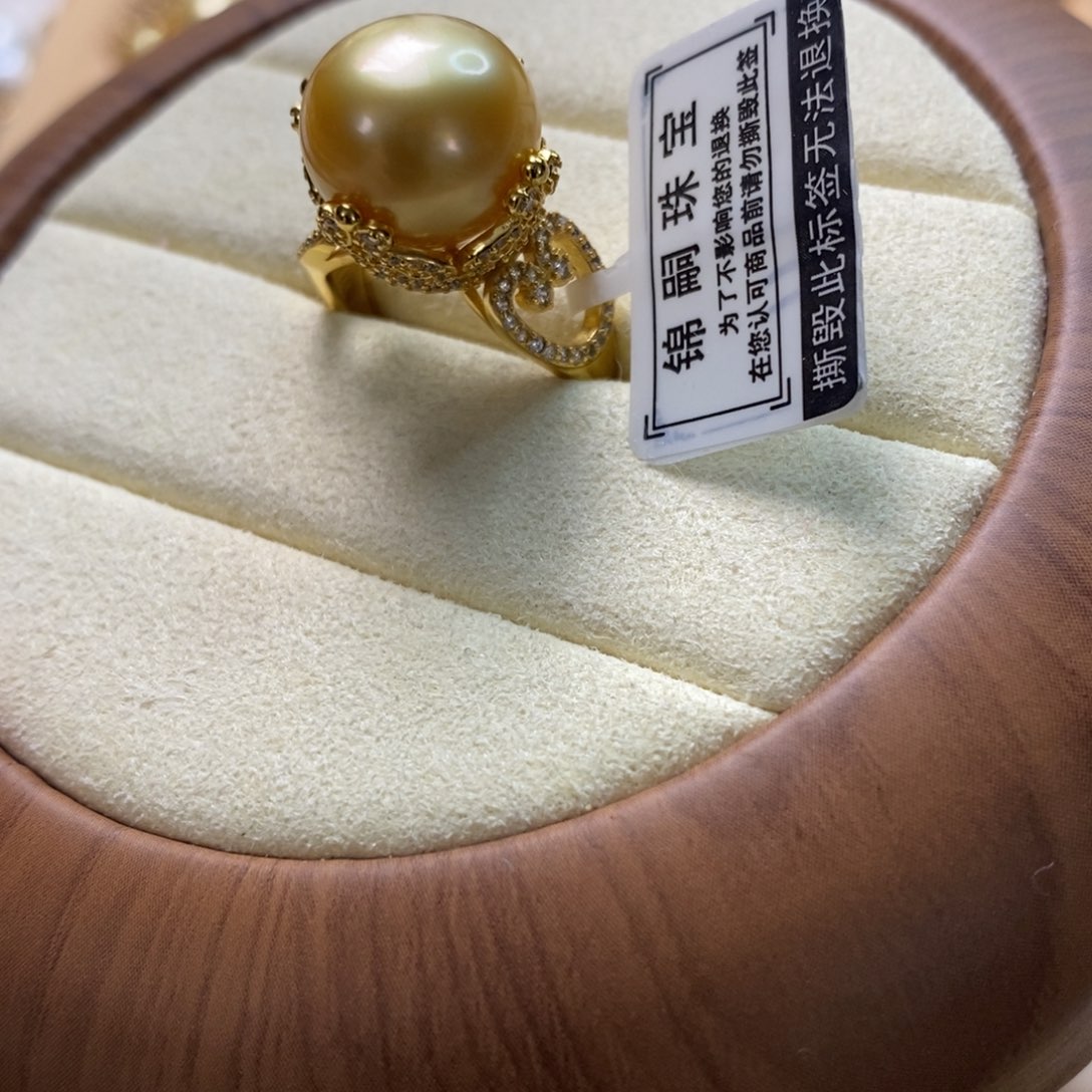 海水珍珠戒圈银S925镶嵌