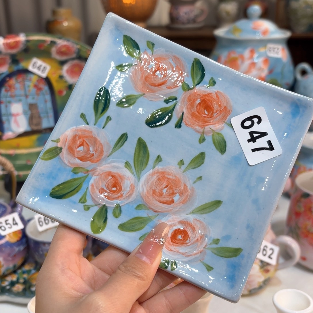 景德镇手绘高温釉下彩陶瓷茶具