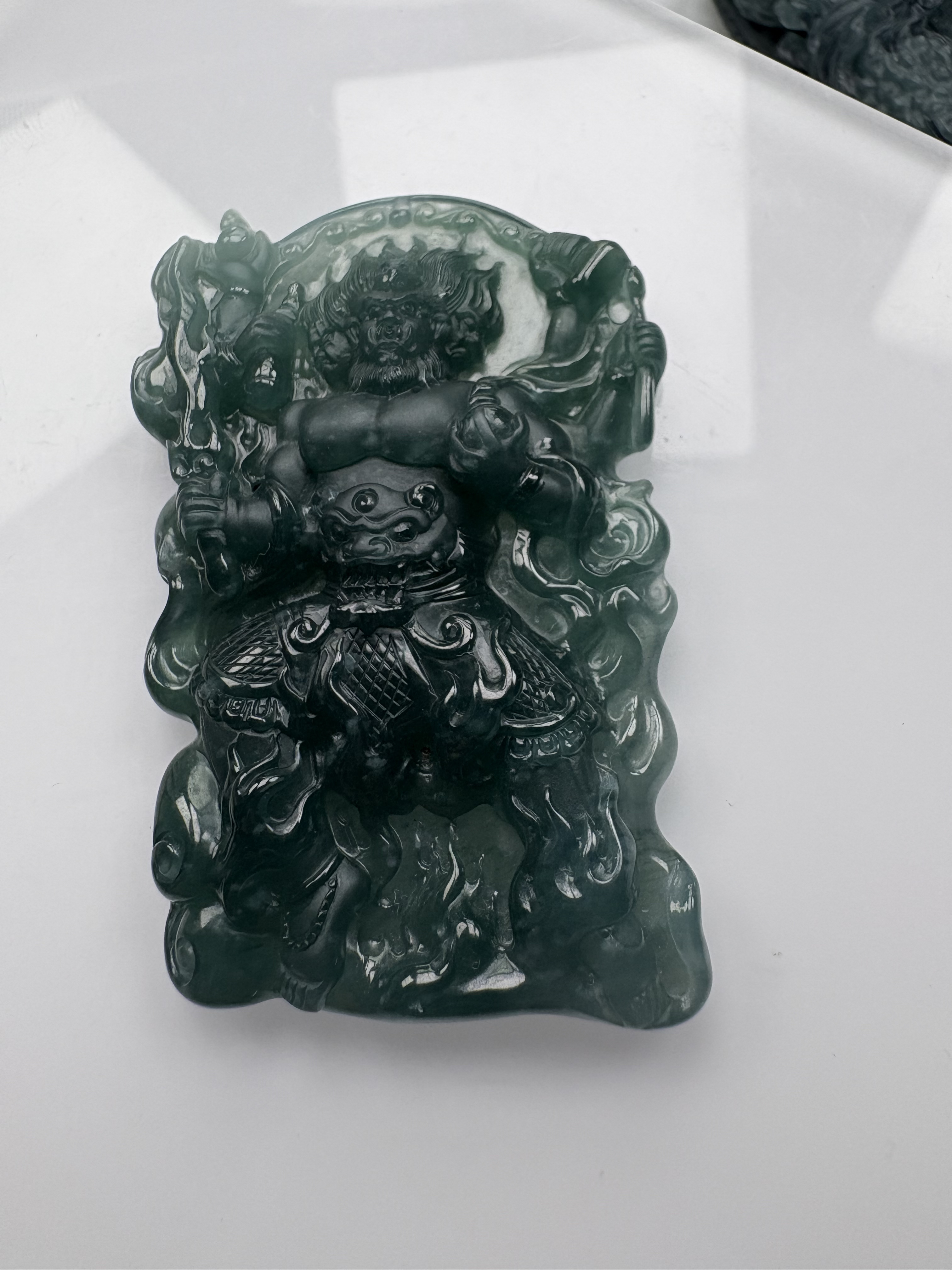 翡翠不动明王大黑天牛魔王立体危料64×44×9