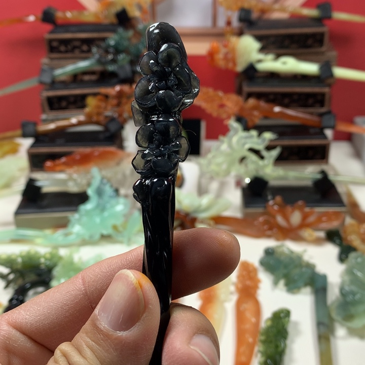 蛇纹石玉发簪未镶嵌