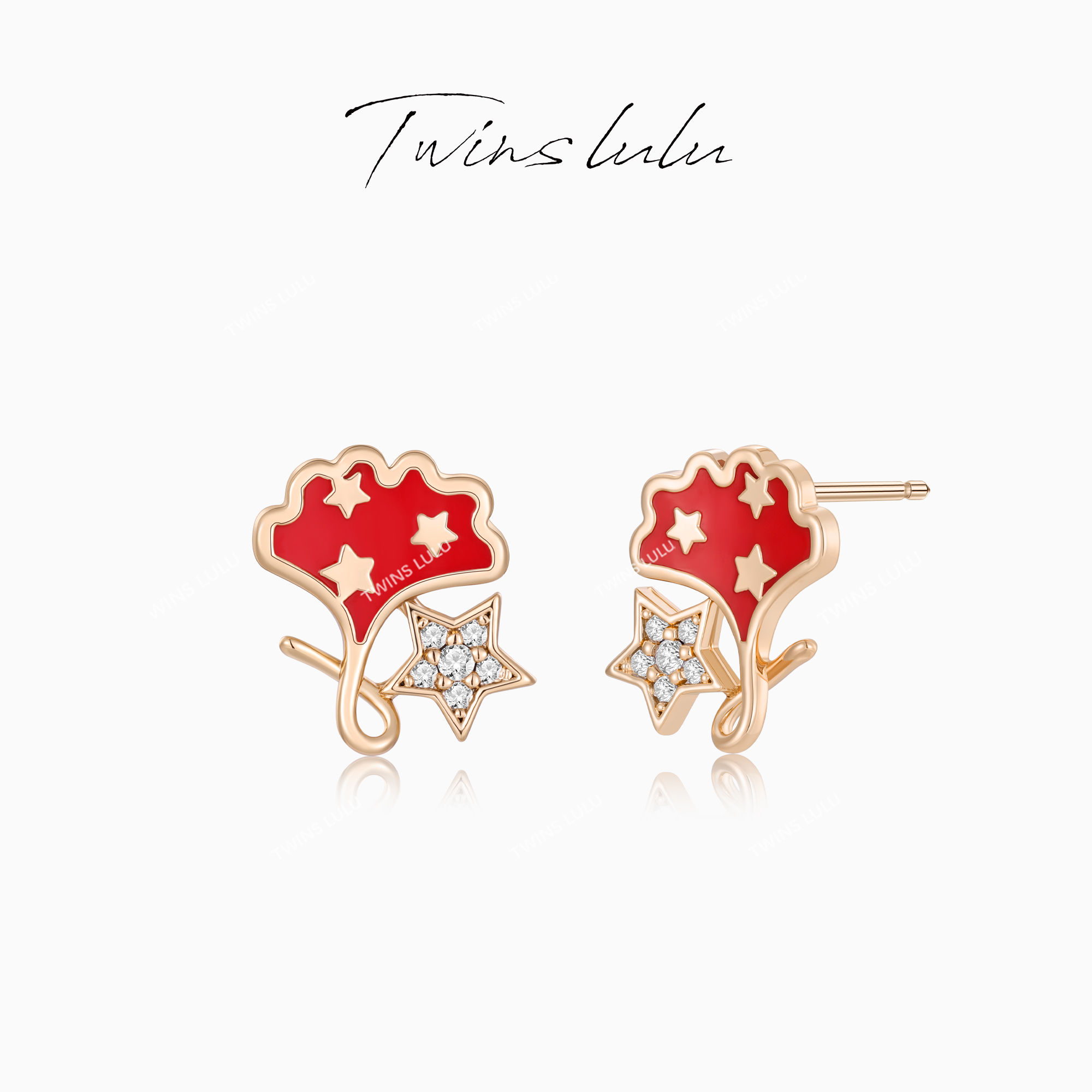 TWINS LULU【枫叶】圣诞节 镀K金 小众高级设计感枫叶耳环TSL2850
