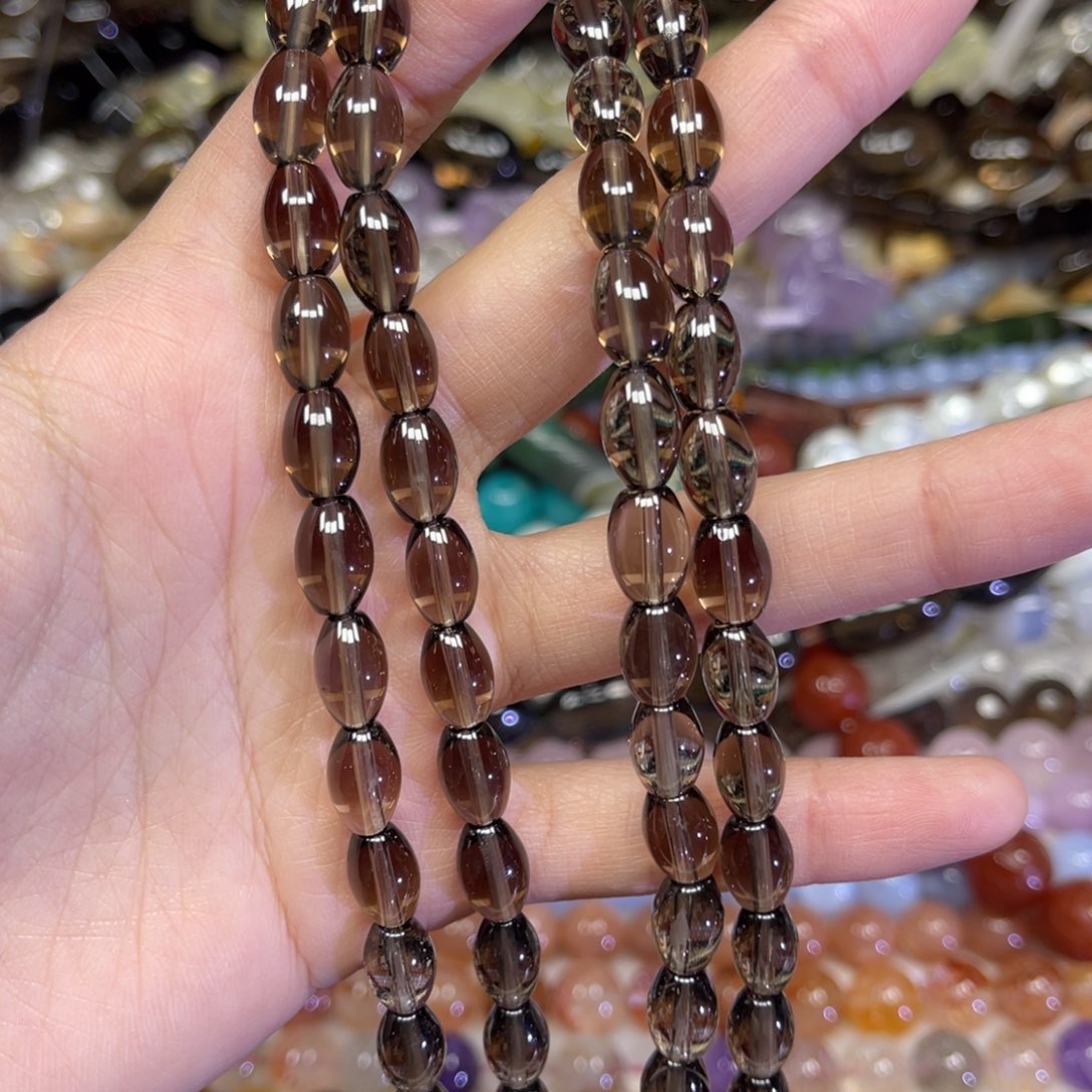 玛瑙/玉髓散珠天然茶晶卡4➕长条38厘米