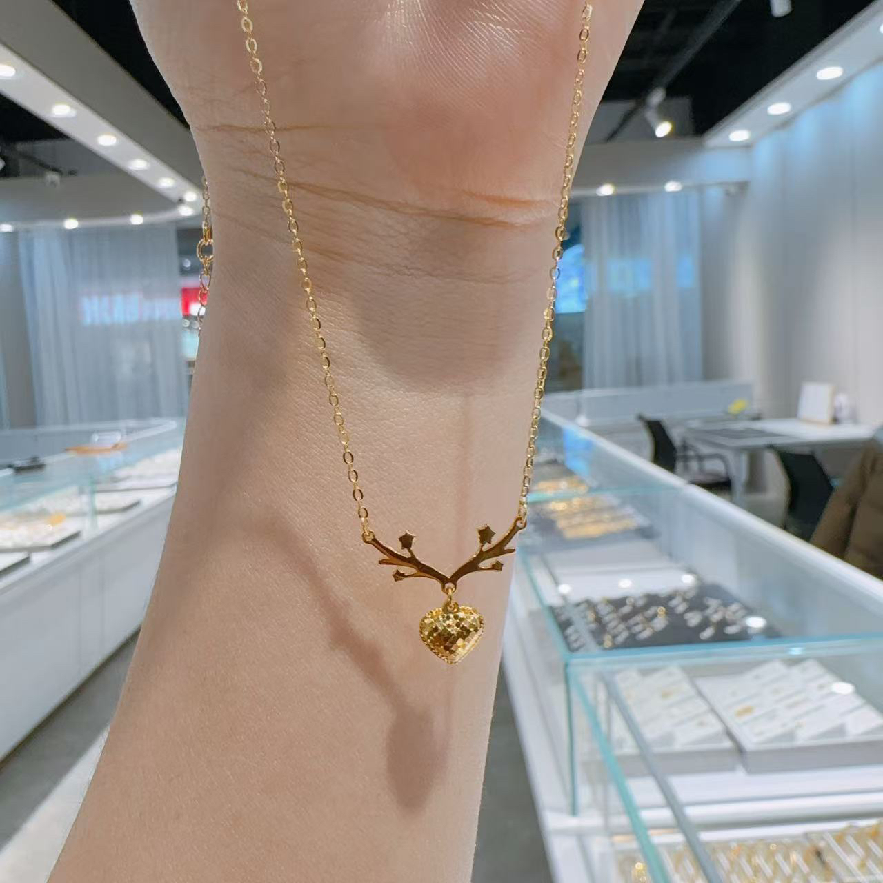 精品5G足金一路有你项链00749