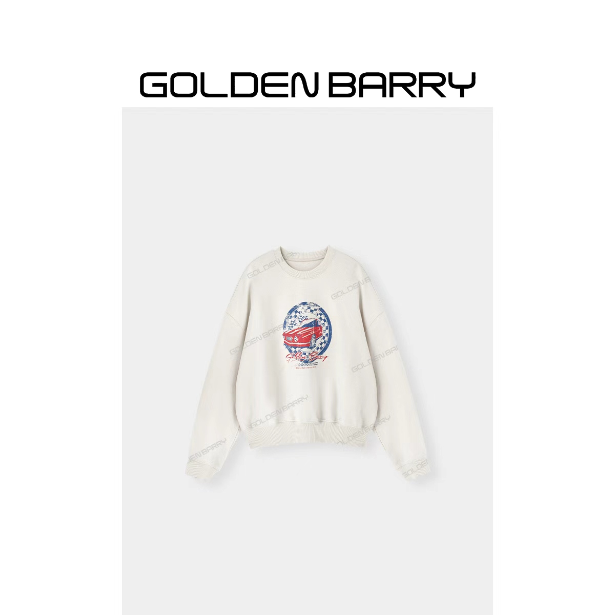 GOLDENBARRY|260205“校车日记”美式复古印花短款卫衣