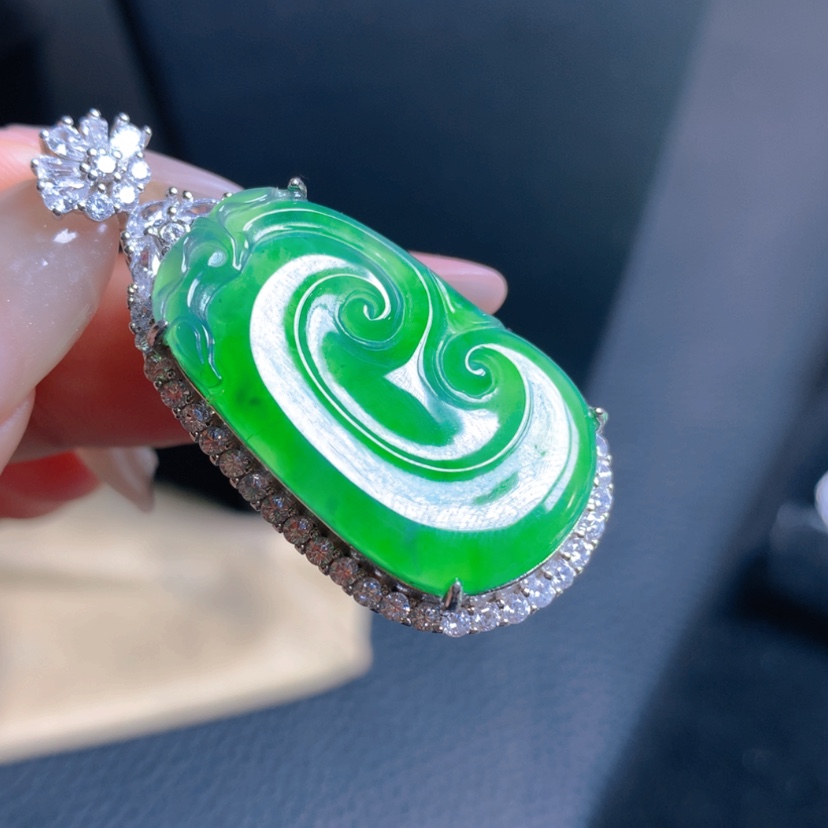 【闪购商品】翡翠银S925镶嵌颈饰翡翠