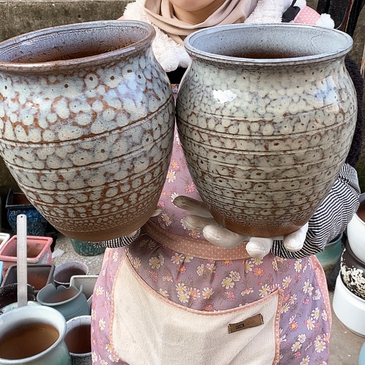 紫砂花盆瑕疵口17高21