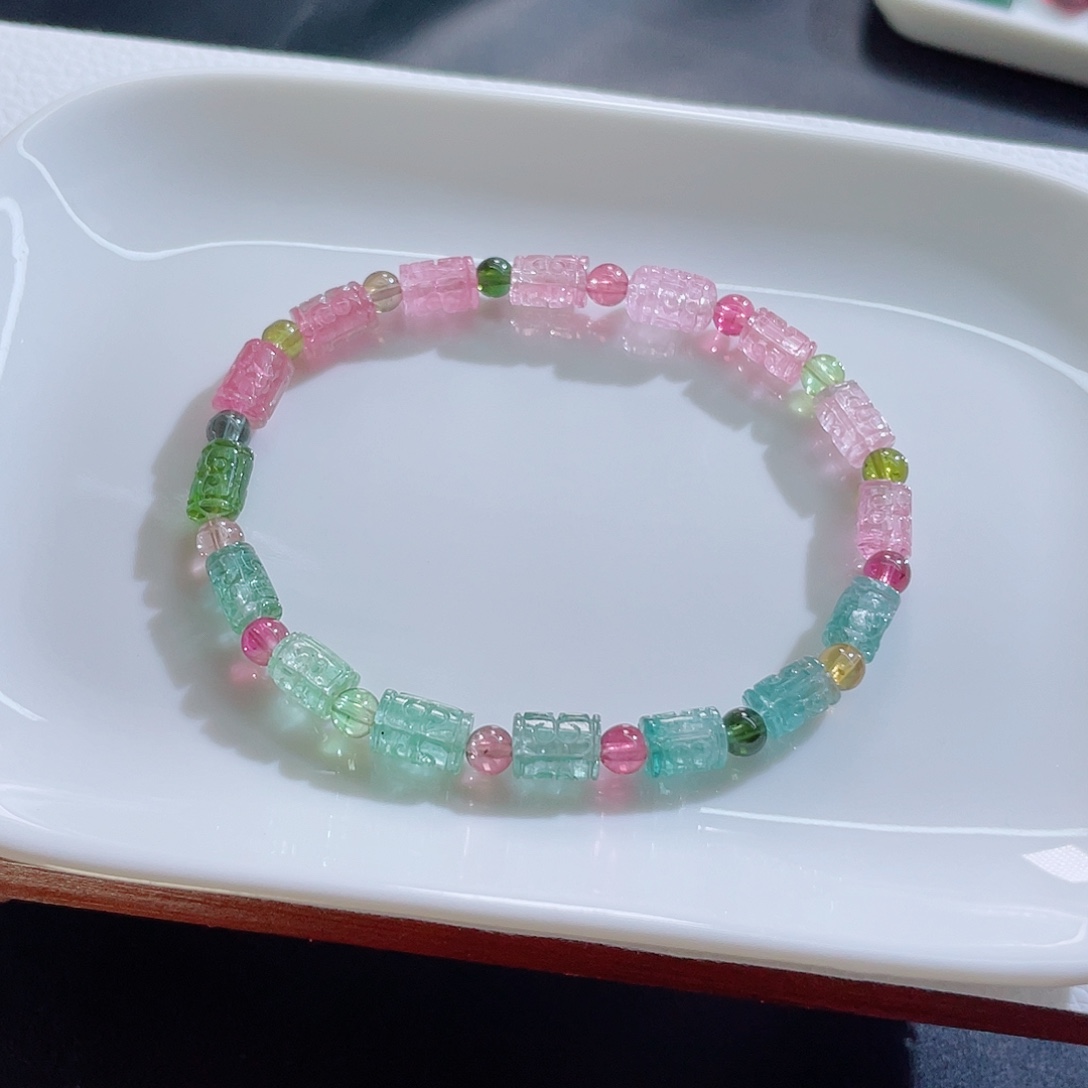 碧玺未镶嵌手链碧玺手链