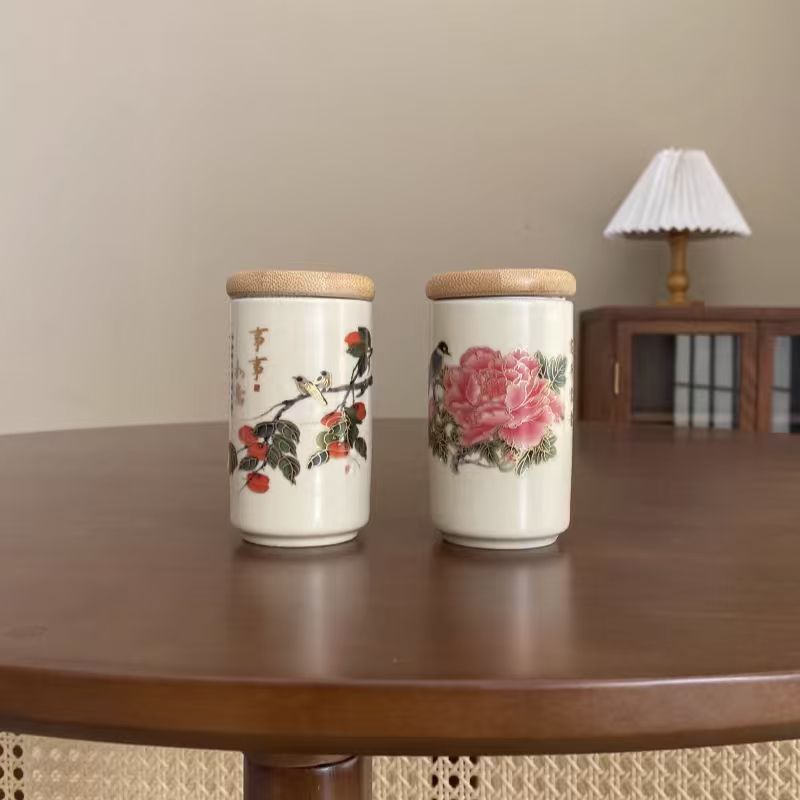  茶叶罐一对 11TAY02