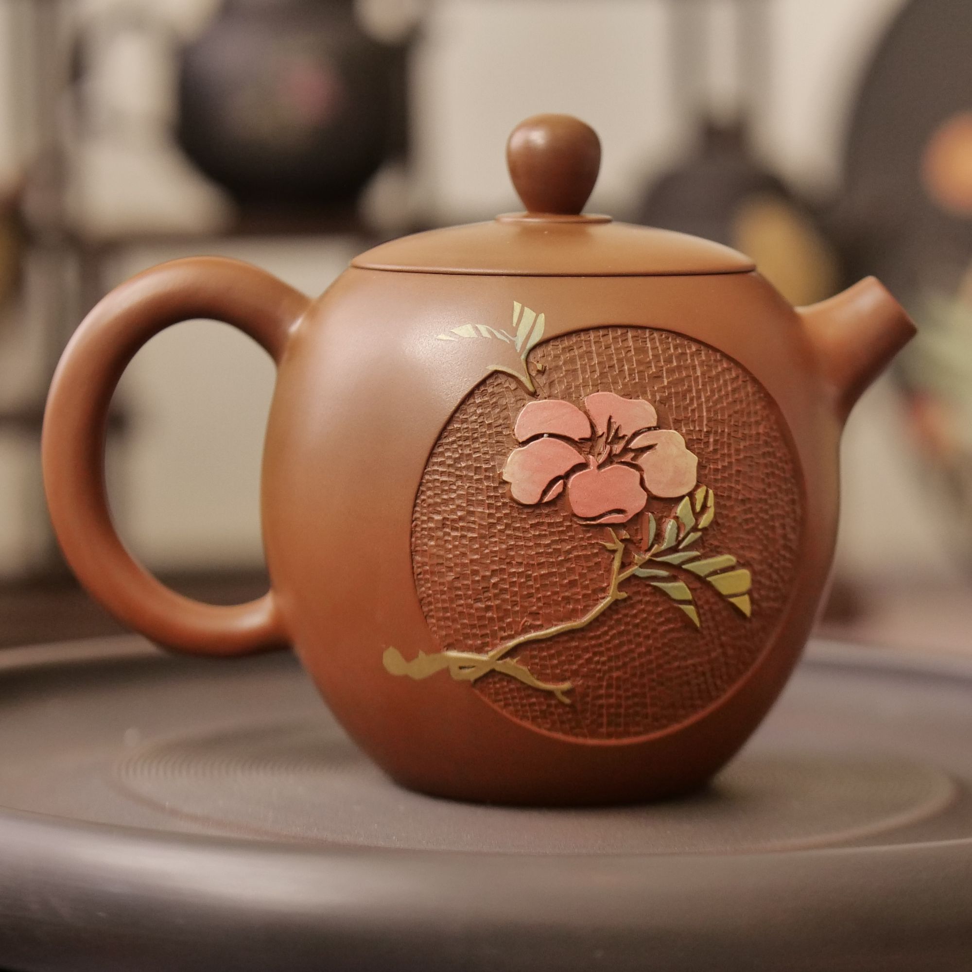 建水紫陶开窗复烧纯手工茶壶