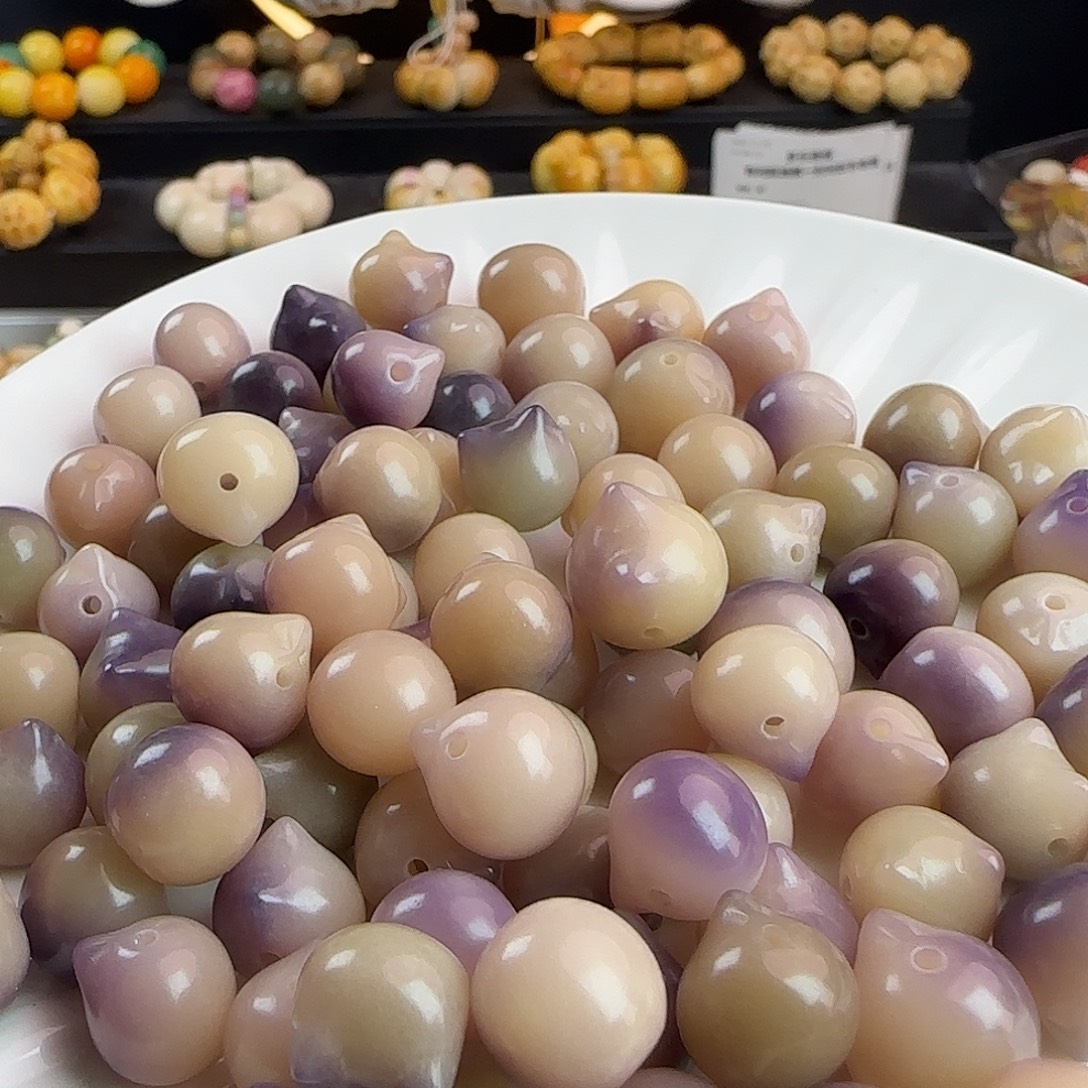 手串菩提根/象牙果卡11/12紫色猫头20颗➕10备珠