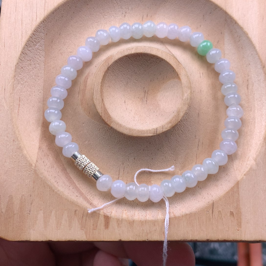 古***尔翡翠未镶嵌手链天然翡翠A货珠链