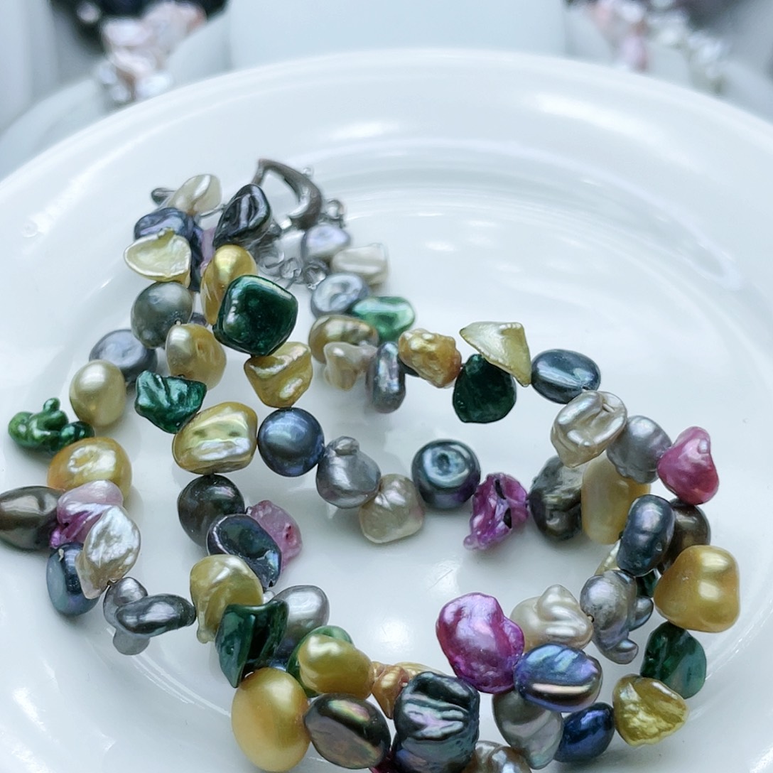 淡水珍珠颈饰钛钢