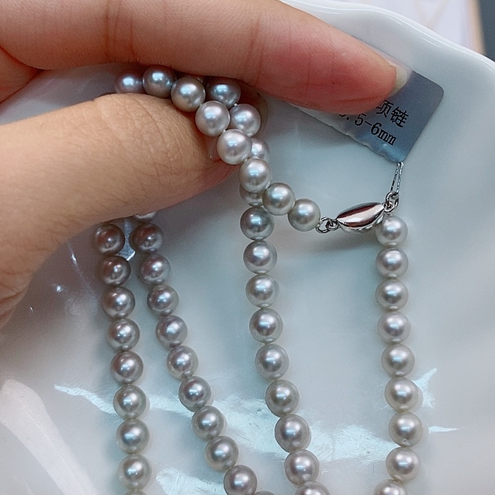 海水珍珠项链未镶嵌真多麻项链5.5-6mm