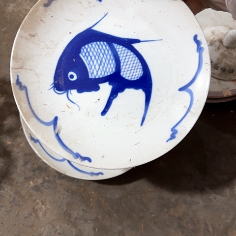 瓷片国营厂库存微瑕17.5cm