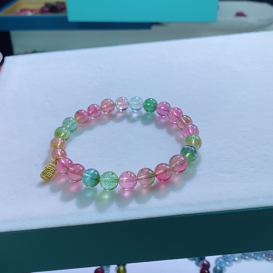 碧玺手链未镶嵌8mm左右