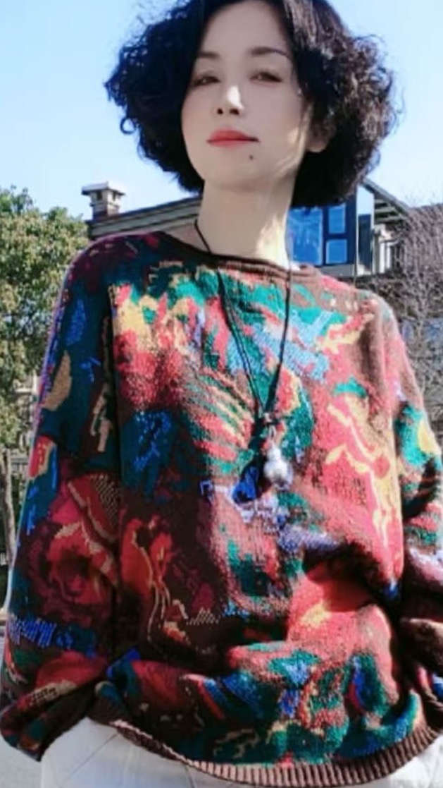 厚款套头针织长袖卫衣